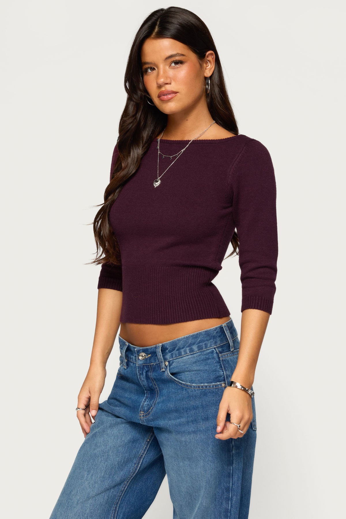 Zoelle Three-Quarter Sleeve Sweater - Image 3