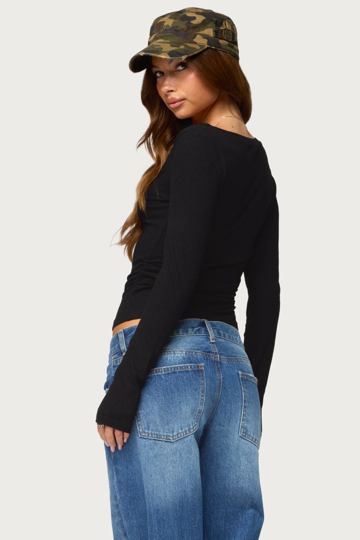 Jackee Lacey Ribbed Henley Top - Image 6