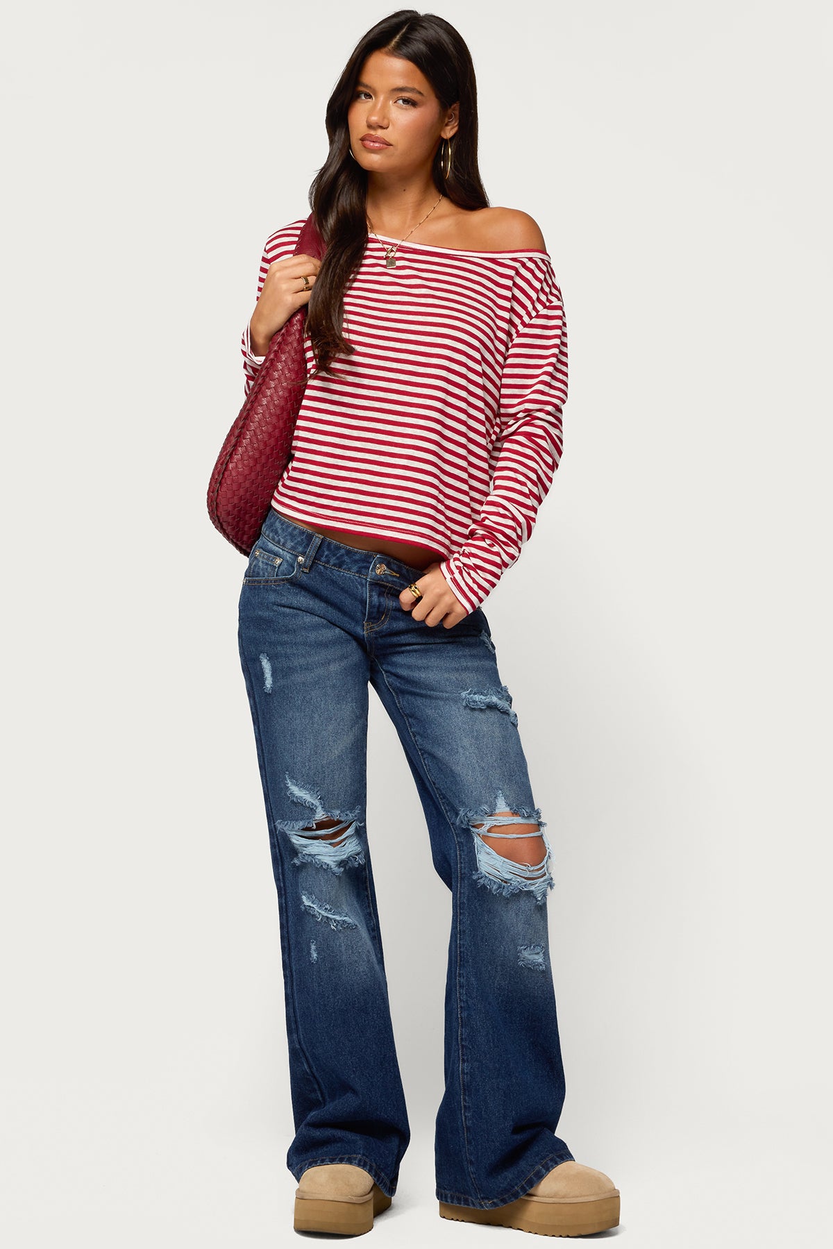 Kathee Striped Off Shoulder Top - Image 2