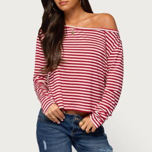 Kathee Striped Off Shoulder Top