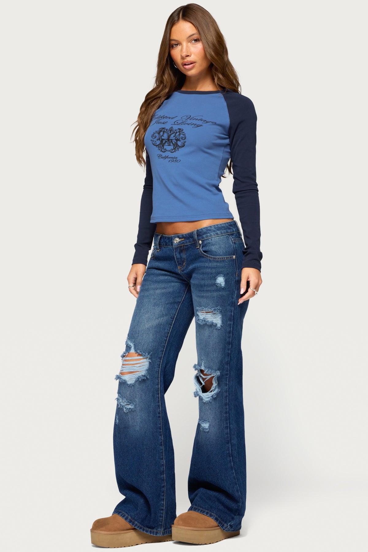 Edikted Just Living Raglan Graphic Top - Image 5