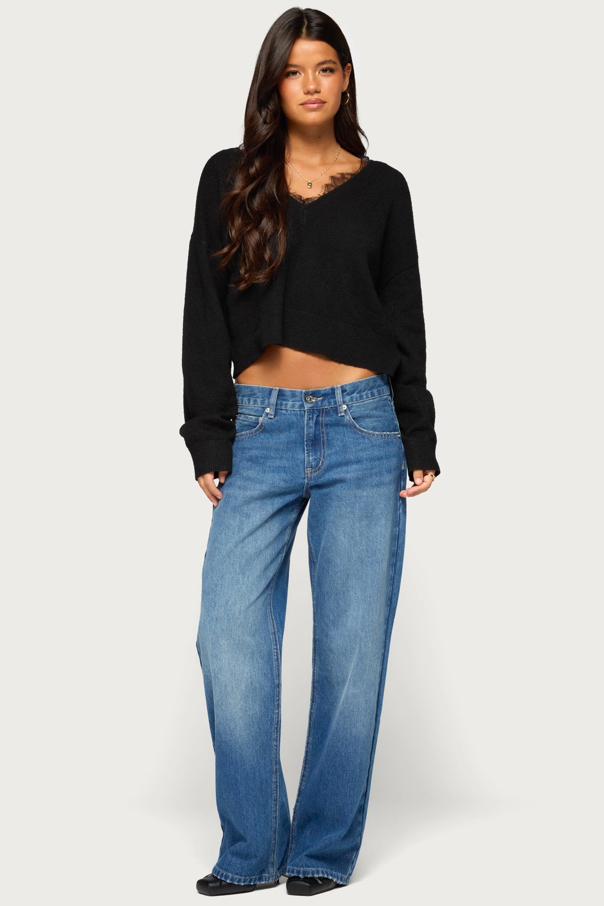 Audrinnah Lacey V Neck Sweater - Image 6