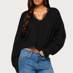Audrinnah Lacey V Neck Sweater