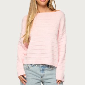 Raylee Textured Knit Striped Sweater