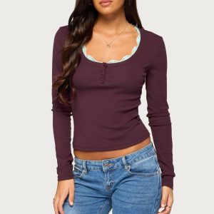 Bostyn Lacey Long Sleeve Henley Top