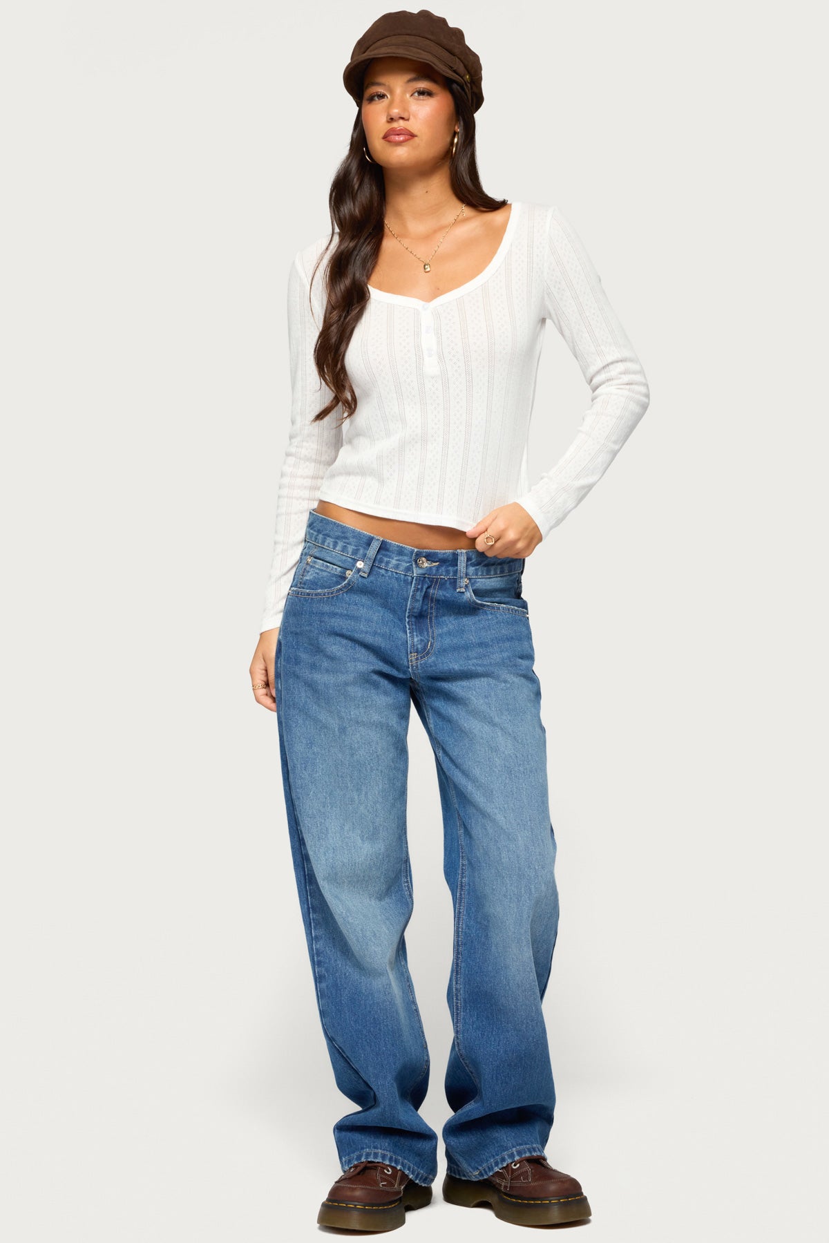 Soffie Pointelle Henley Top - Image 5