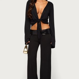 Moni Low Rise Foldover Sequin Pants